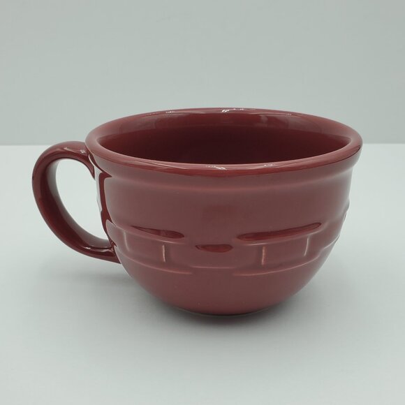 Longaberger Pottery Paprika Oversized Round Mug Large Paprika Soup Coffee Mug - Picture 3 of 8